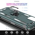 thumbnail image 2 of Leyi A03s Samsung Phone Case with Tempered Glass Screen Protector, [Military-Grade] Magnetic Ring Kickstand Protective Phone Case for Galaxy A03s, Green, 2 of 6