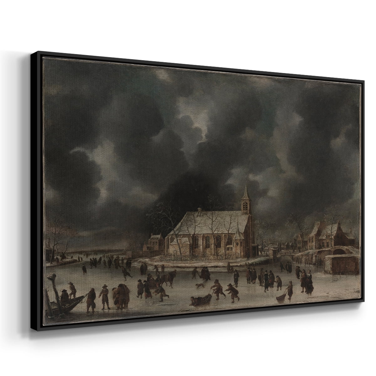 Vintage Landscape-CCCLXXXIX By Wexford Home Framed in Black Wood Gallery Wrapped Canvas 25 in. x 37 in.