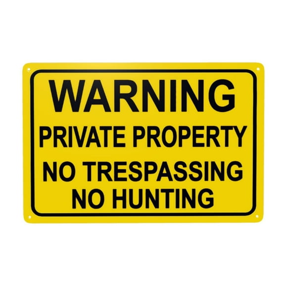 Private Property No Hunting or Trespassing Sign 8x12inch Rust Free Metal Aluminum Signs for Indoor Outdoor Street Pre-Drilled Holes Weather Resistant