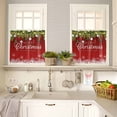 thumbnail image 4 of Merry Christmas Kitchen Curtains and Valances Set, Colored Ball Winter Snowflake Pine Branch Red Rod Pocket Window Valance Window Curtain Panels for Living Room Bedroom Laundry, 27.5x36in, 3 Pieces, 4 of 7