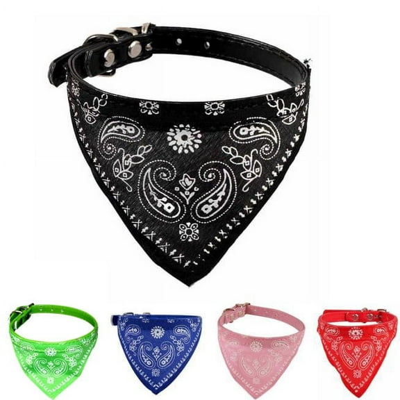 Adjustable Pet Dog Bandana Neck Scarf Black, Reversible Dog Neckerchief Puppy Bandana Collar, Cute Dog Scarf for Small Medium Large Dogs, Daily Walking Grooming, Pet Accessories
