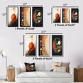 thumbnail image 4 of Designart "Geometric Abstraction Red Full Moon in Midcentury Style" Modern Midcentury Framed Wall Art Set Of 3 - Gold Abstract Midcentury Frame Canvas Set For Living Room Decor, 4 of 6