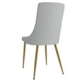 thumbnail image 2 of Antoine 20" Faux Leather Upholstered Side Chair in Light Gray (Set of 2), 2 of 5