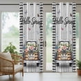 thumbnail image 5 of Outdoor Curtains for Patio Waterproof, Spring Flowers Outdoor Privacy Panels Grommet, Farmhouse Truck Black Plaid Wood Grain Blackout Outside Curtains for Porch/Cabana 54"x108", 1 Panel, 5 of 8