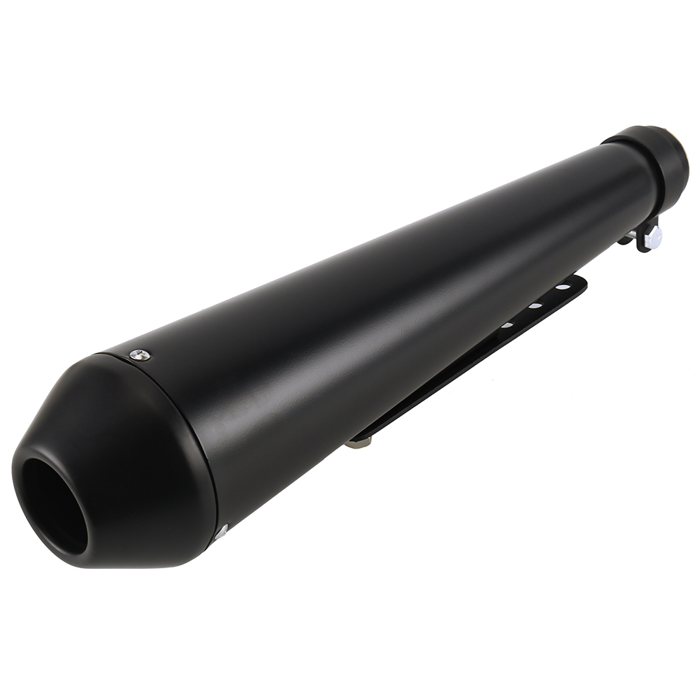 MTFun 1.5-1.8in Exhaust Muffler Motorcycle Exhaust Pipe in Black Universal Stainless Steel