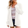 thumbnail image 2 of Amidoa Long Sleeve Sweaters for Women 2025 Cardigan Knit White Long Pockets Open Front Cardigans Women's Cardigans XL, 2 of 9
