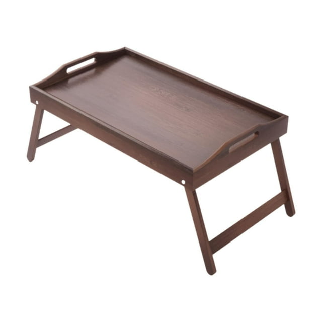 Bandeja de madera Bandeja para la bandeja Sirviendo las piernas plegables Portes multifuncionales Portátiles para dibujar soporte de portátiles Marrón
