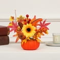 thumbnail image 6 of Wzzjkit Fall Tiered Tray Decor, Mini Pumpkin Cups with Artificial Sunflower, Thanksgiving Table Decor Set, Home Decor for Halloween Mantel Party, 6 of 6