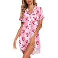thumbnail image 2 of Ekouaer Womens Cotton Nightgowns Button Down Sleep Shirts Soft Night Shirts Night Dress, 2 of 6