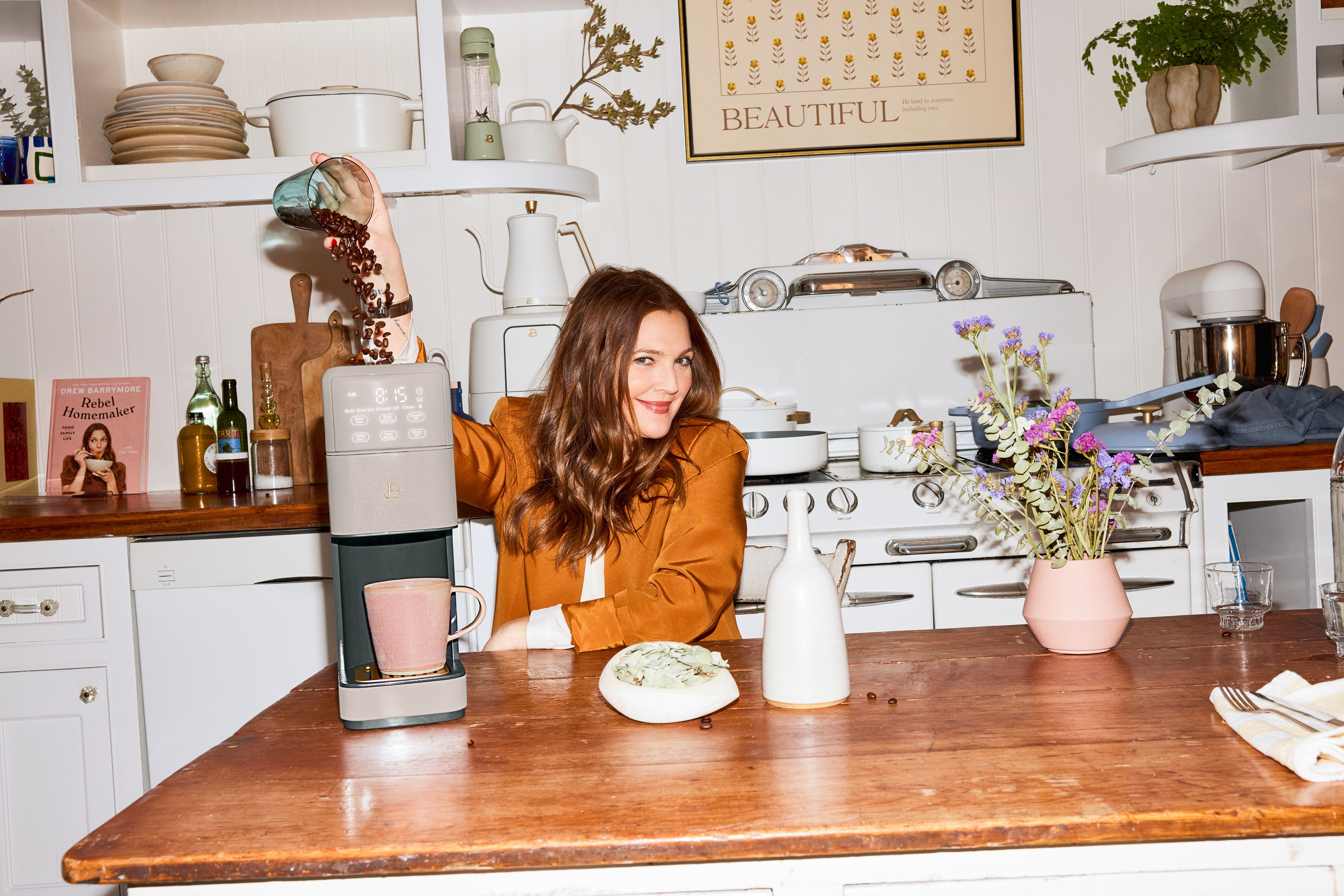 Beautiful Perfect Grind™ Programmable Single Serve Coffee Maker, Porcini Taupe by Drew Barrymore