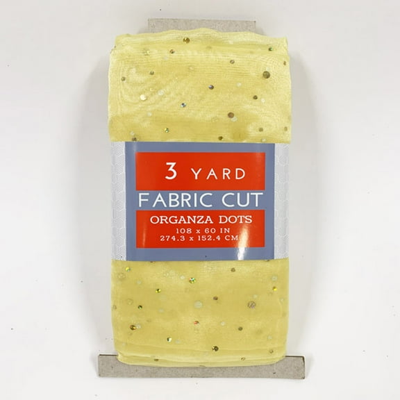Shason Textile 55" Nylon Organza Dots 3 Yards Precut Fabric, Yellow