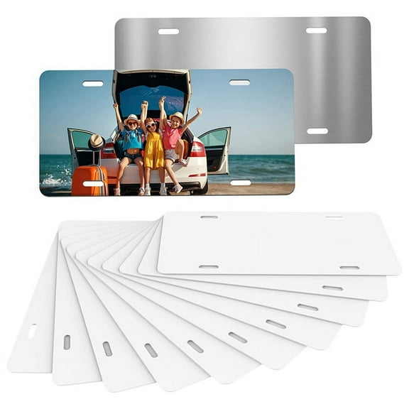 10Pcs Sublimation License Plate Blank Heat Thermal Transfer Sheet Car License Plate Tag for Car Decoration Custom,12X6In