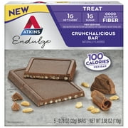 Atkins Endulge Treat, Crunchalicious Bar, Good Source of Fiber, Keto Friendly, 5 Count