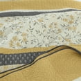 thumbnail image 5 of Y-PLWOMEN 100% Cotton Quilt King Size - Yellow Striped Lightweight Quilt, Floral Quilted Bedspread Lightweight Comforter Set, Soft Bed Spread for King Bed with Pillow Shams, 5 of 6