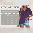 thumbnail image 3 of SHIBEVER Womens Tops Summer Short Sleeve Shirts for Women Casual V Neck Tops for Women Loose Fit Comfy Purple T Shirts for Women XL, 3 of 8