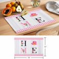 thumbnail image 6 of Farmhouse HOME Placemats Set of 8 Rustic Tulip Pink White Plaid Wooden Place Mats Indoor Wipeable Table Mats Washable Cloth Dining Table Placemats for Kitchen Holiday Party Home Decor 13x19 Inch, 6 of 9