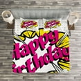 thumbnail image 3 of Ambesonne Retro Quilted Bedspread Set 3 Pcs, Pop Art Greeting Dots, Queen Size, Multicolor, 3 of 3