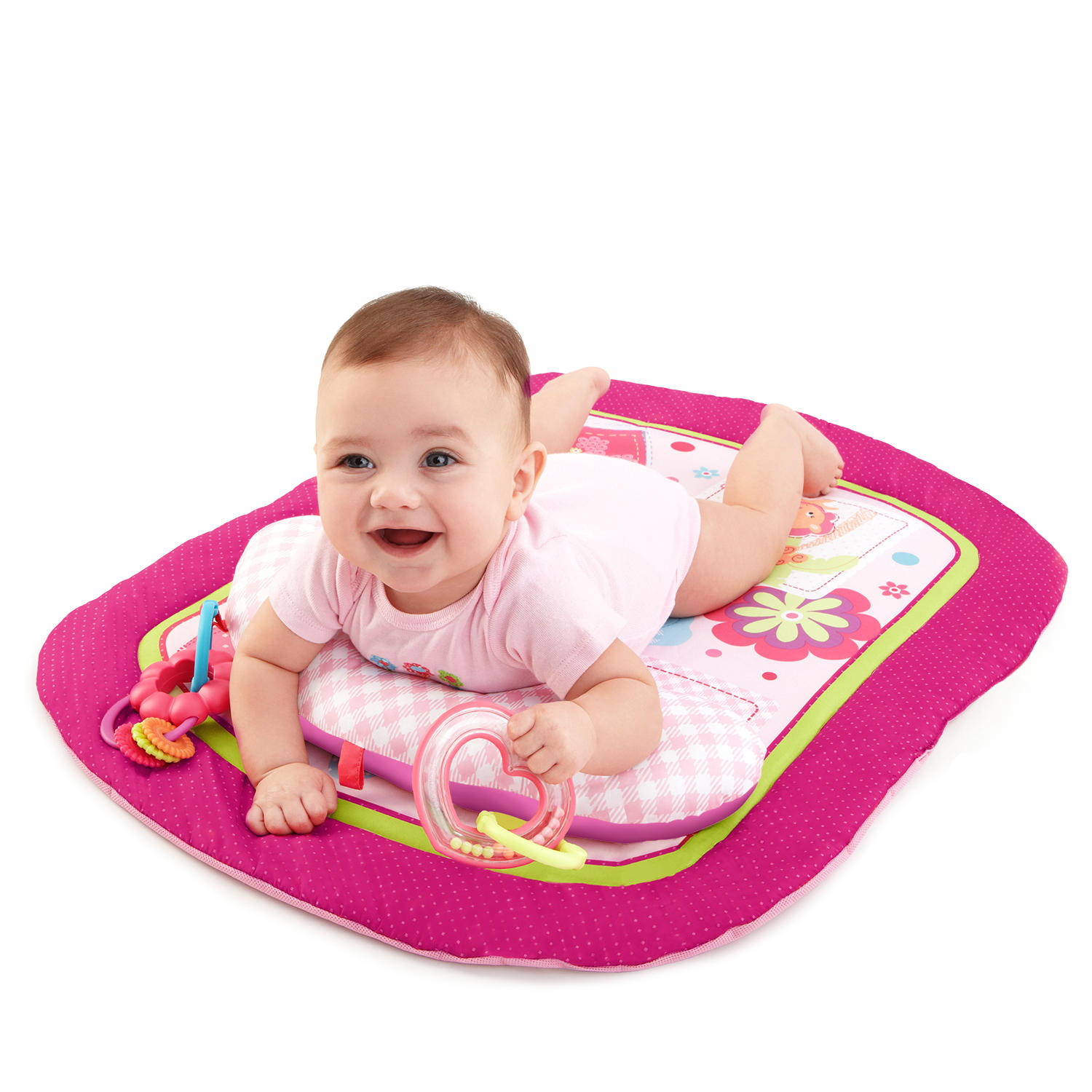 tummy time mat pink