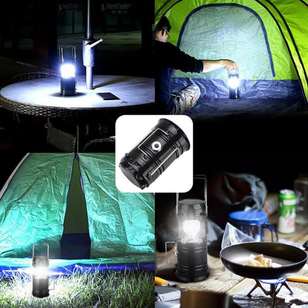 1/2pcs Portable 360 Degree Solar Lamps USB Charger Camping Lantern Lamp LED  Rechargeable Outdoor Lighting Folding Camp Tent Lamp