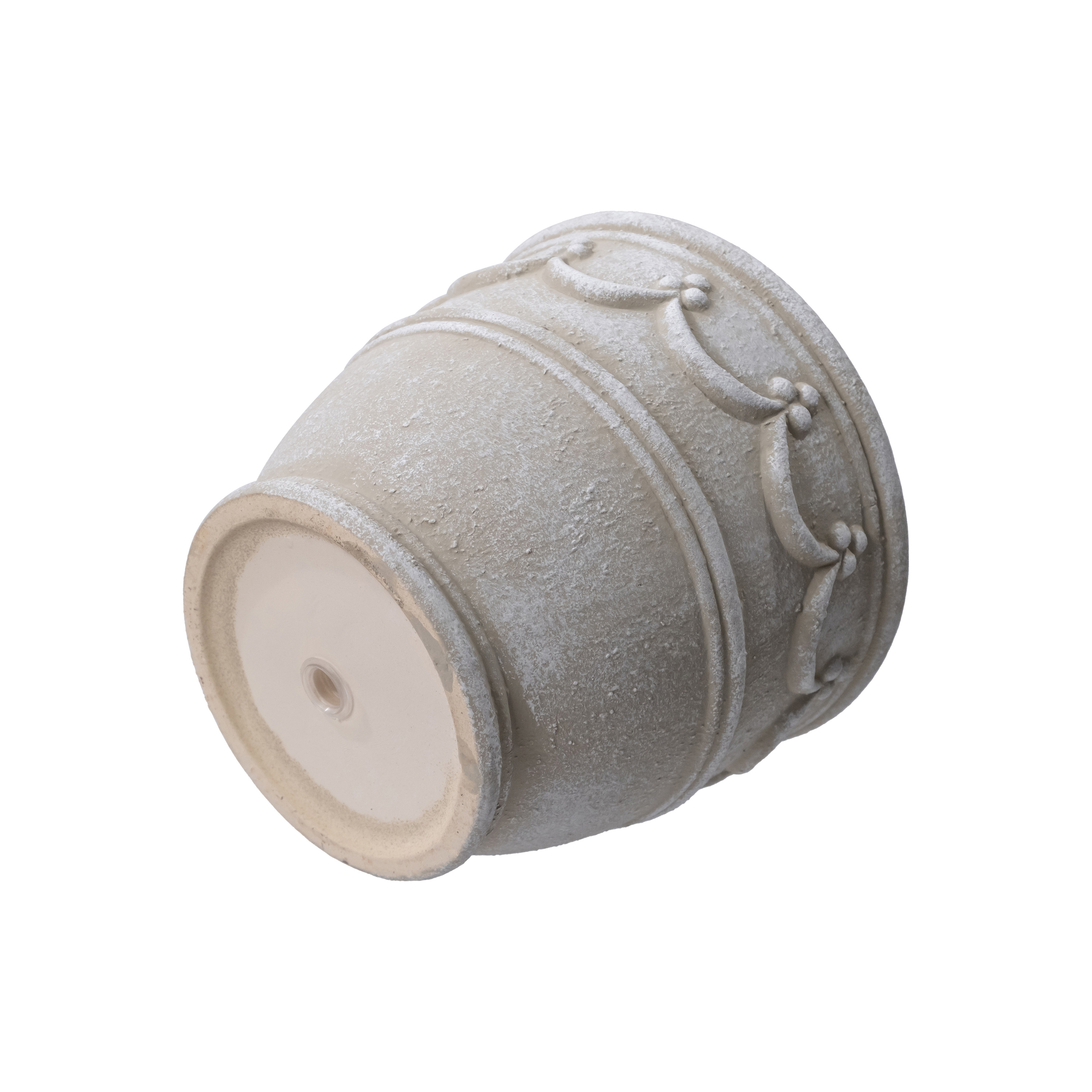 My Texas House 8-Inch Wave Embossed Ceramic Planter, Cream photo 4