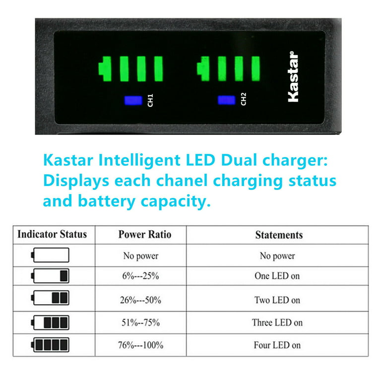Kastar VW-VBK180 LTD2 USB Battery Charger Replacement for