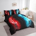 thumbnail image 3 of Feelyou Lightning Abstract Boy Twin Bedding Sets 7pcs, Red Blue Watercolor Comforter Set, 3 of 8