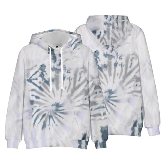 Lilgiuy Men Casual Fashion Round Neck Sweatshirt Tie-dye Pattern 3D Print Pullover Long Sleeve Tops Basic Large Tall