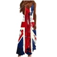 thumbnail image 3 of TaTaai Women's Plus Size British Flag Print Dress with Round Neck, Short Sleeves, and Comfortable Ankle-Length Fit Gift, 3 of 8