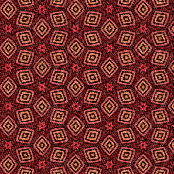 Ahgly Company Indoor Square Patterned DarkRed Area Rugs, 4' Square