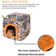 thumbnail image 4 of Cálida cama para hámster y conejillo de indias, casa para erizos, casa de felpa, nido para pájaros, hamaca colgante en invierno para evitar que los animales pequeños entren en cuevas, 20*20*20cm, 4 of 5