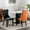 Black+Orange with PU, variant on Tufted Dining Chair, Contemporary Velvet Chairs for Dining Room Upholstered Dining Chairs with Nailhead Rivet Trim Design Pull Ring on Backrest (Khaki,Set of 2)