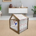 thumbnail image 3 of Flamingo Pet House, Rich Botanical Composition with Abstract Ornate Nature Flourish Fantasy, Outdoor & Indoor Portable Dog Kennel with Pillow and Cover, 5 Sizes, Seafoam Coral White, by Ambesonne, 3 of 5