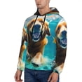 thumbnail image 3 of Lsque Dog Underwater Adventure Pattern Casual Men's Hoodie,Hooded Sweatshirt with Kangaroo Pocket,Pullover Hoodie-Small, 3 of 7