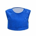 thumbnail image 4 of Gunia Girls Sequin Top Glitter Sleeveless Crop Dance Blouse Performance Dancewear Party Sparkly Tops For Girl Blue, 4 of 6