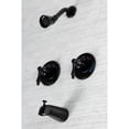 thumbnail image 3 of Kingston Brass KB660AL Vintage Double-Handle Pressure Balanced Tub and Shower Faucet, Matte Black, 3 of 7