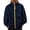 Navy, variant on Men's Unisex Hoodie Jacket - Colorblock Casual Loose Zip-Up Sports Cardigan, Black, L