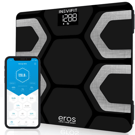 Eros Bluetooth Smart Body Fat Scale with Free Tracking Eros Scale (Best Order Tracking App)