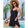 thumbnail image 4 of Vestido con Tirantes Finos para Mujer, Ideal para Vacaciones. Negro L, 4 of 8