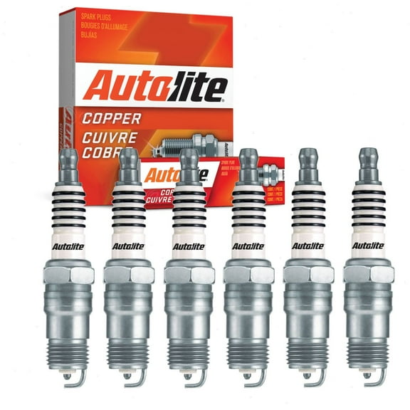6 pc Autolite 764 Copper Core Spark Plugs for 6151 RZN12Y5 Ignition Wire Secondary