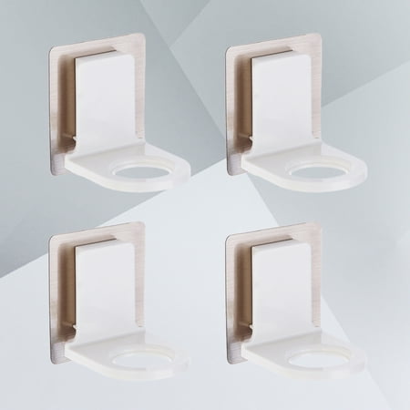 IDEANATEGRATE 4Pcs White Plastic Storage Rack for Shampoo and Shower Gel Self Adhesive Bathroom Wall Bottle Holder IDEANATEGRATE 4Pcs White Plastic Storage Rack for Shampoo and Shower Gel Self Adhesive Bathroom Wall Bottle Holder