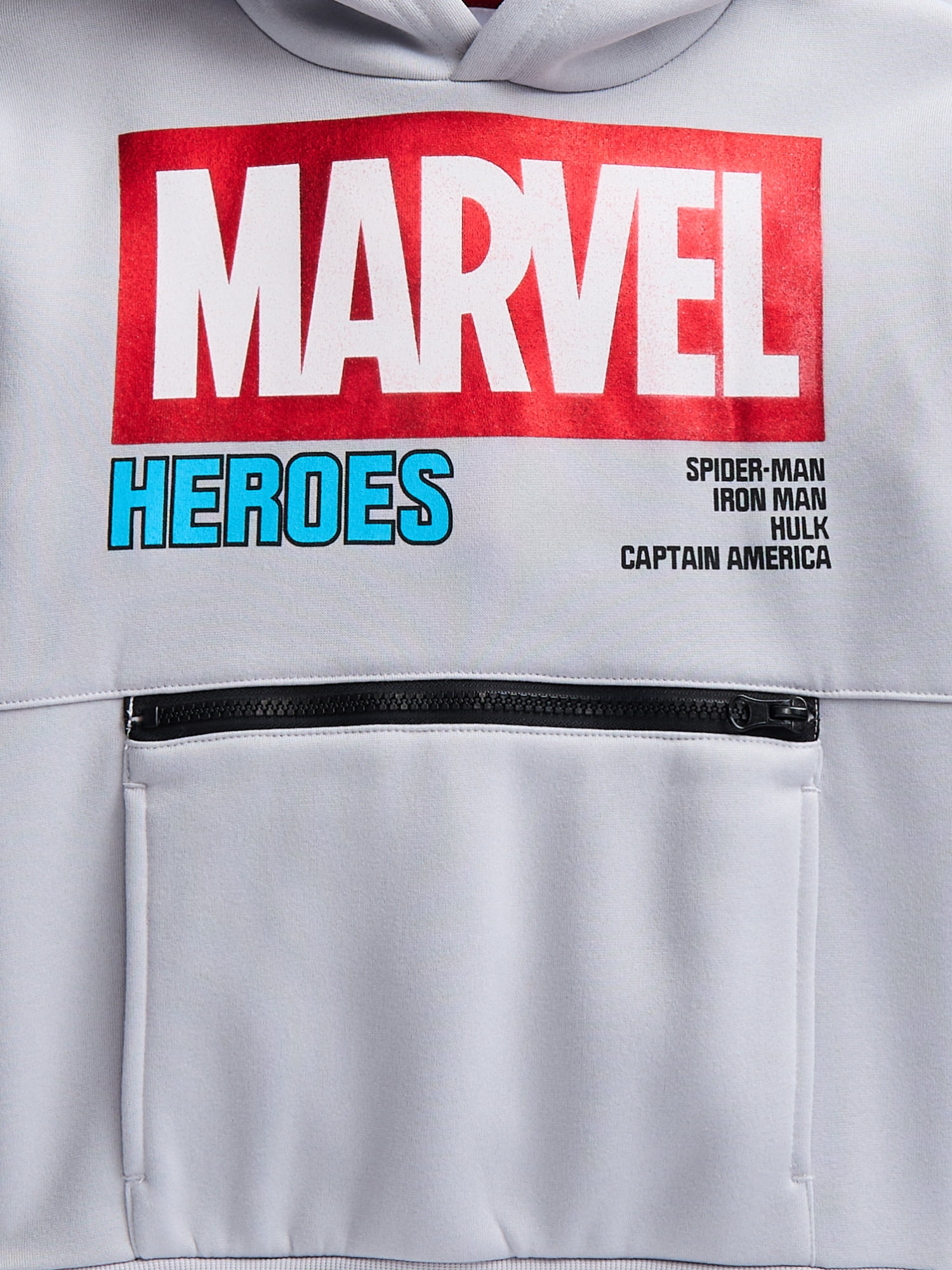 Marvel Heroes Little Boys and Big Boys Zipper Fleece Hoodie, Sizes 4-18