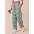 thumbnail image 4 of PRETTYGARDEN Plaid Barrel Pants Women Summer Casual Loose Wide Leg Lounge Gingham Trousers Spring Fashion Beach Bottoms, 4 of 9