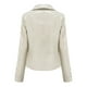thumbnail image 4 of Chaquetas para mujer Slim Leather Stand Collar Zip Motocicleta Traje Cinturón Abrigo Chaqueta Tops Odeerbi ODB-3, 4 of 5