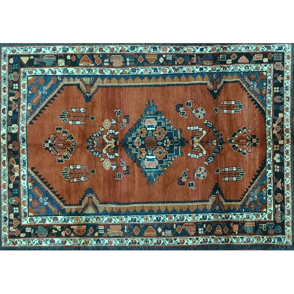 Ahgly Company Indoor Rectangle Persian Light Blue Traditional Area Rugs, 2' x 3'