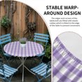 thumbnail image 2 of Purple Round Tablecloth for 36-44 Inch Tables,Fitted Table Cover with Elastic Edge,Country French Rustic Buffalo Plaid Modern Art Waterproof Outdoor Table Cloth Protector for Patio Garden Dinner, 2 of 9