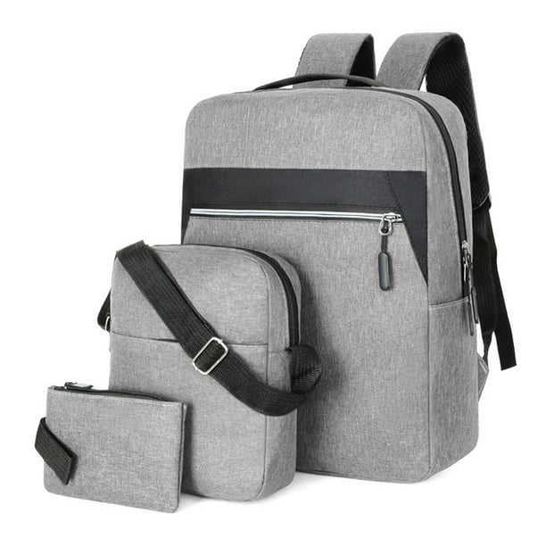 Amzcrzy Electrónica para hombres Organizador de electrónica Cámara digital Mochila de moda de tres piezas, mochila para hombre, bolso para portátil con carga USB, bolso de gran capacidad para estudia