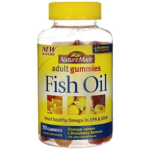 Nature Made Fish Oil Omega-3 Adult Gummies, Orange, Lemon & Strawberry Banana, 57 Mg, 90 Ct