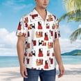 thumbnail image 5 of Daiia Cute Cat And Christmas Gift Hawaiian Shirt for Men Gentle Cotton Regular Short Sleeve Casual-X-Large, 5 of 9