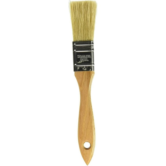 Ateco 60010 Pastry Brush, 1-Inch Wide Head with Natural White Boar Bristles, Stainless Steel Ferrule & Wood Handle