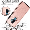 thumbnail image 5 of Design for Samsung Galaxy S9 Plus/S9+ Wallet Case,PU Leather Phone Cases with Screen Protector Card Holder,Stand Flip Shockproof Flip Protective Cover for S9plus Girls Women 6.2 inch Rose gold, 5 of 11